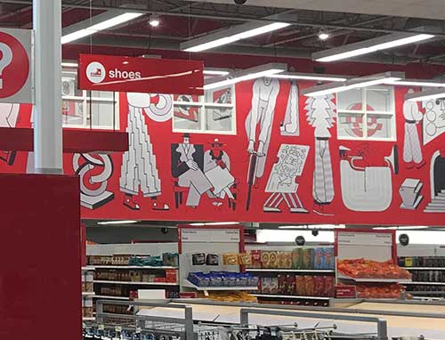 photo of wallcovering installation at Target Store in Philadelphia